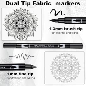 Permanent Black Fabric Markers - Dual Tip, Non-Toxic