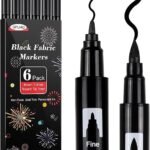 Permanent Black Fabric Markers - Dual Tip, Non-Toxic
