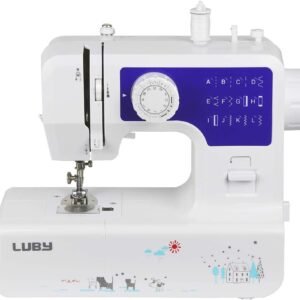 Portable Blue Sewing Machine with 12 Built-in Stitches