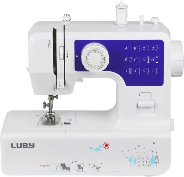 Portable Blue Sewing Machine with 12 Built-in Stitches