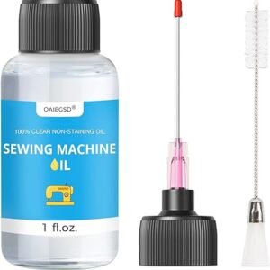 Premium Sewing Machine Oil with Precision Needle & Brush