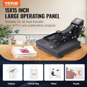 VEVOR 15x15 Heat Press - Fast, High-Quality Transfers