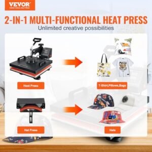 VEVOR 2-in-1 Heat Press Machine for T-Shirts & Hats