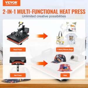 VEVOR 2-in-1 Heat Press: T-Shirt & Hat Combo